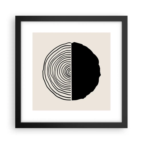 Plakat w czarnej ramie - Pół na pół - 30x30 cm