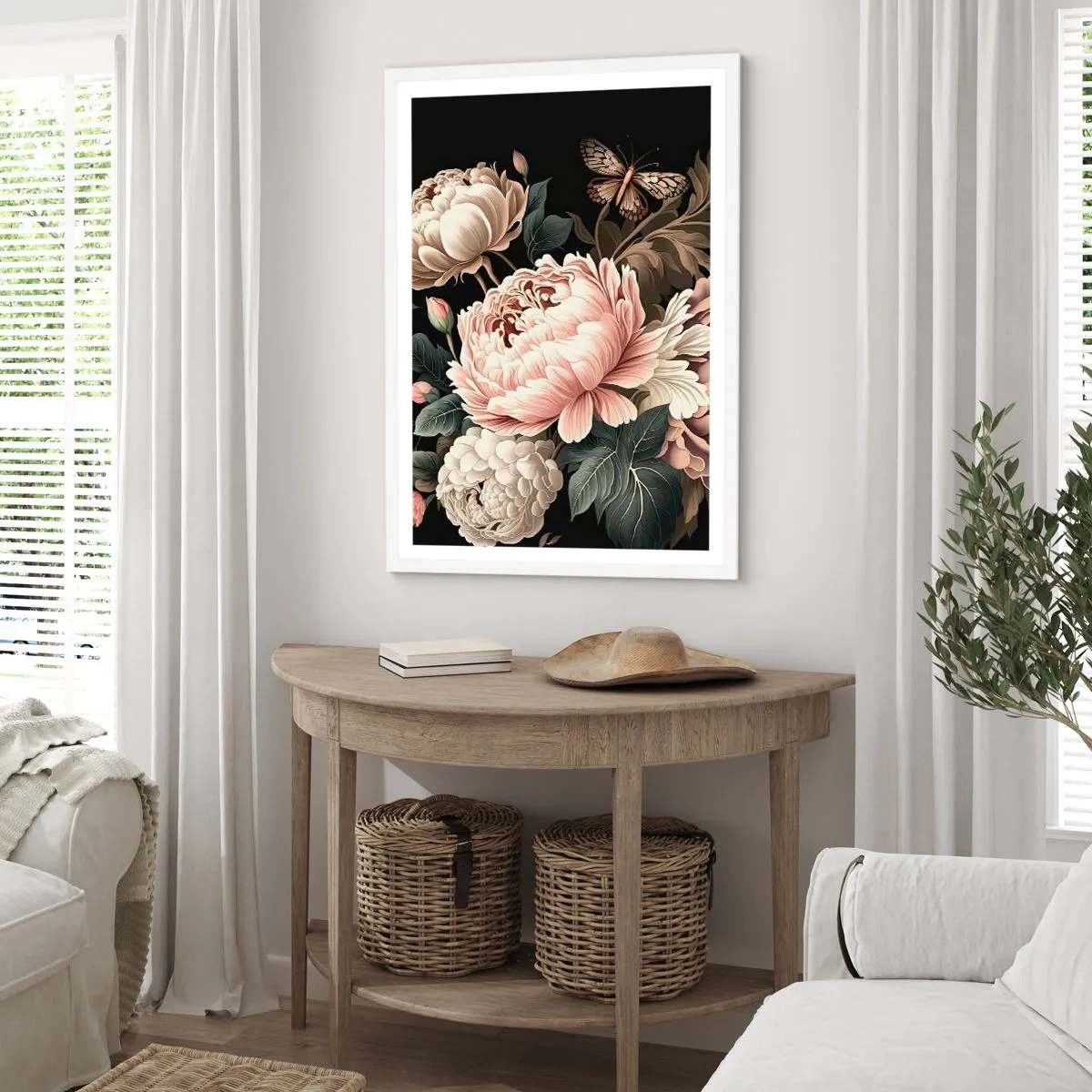 Plakat w białej ramie - W barokowym stylu - 70x100 cm