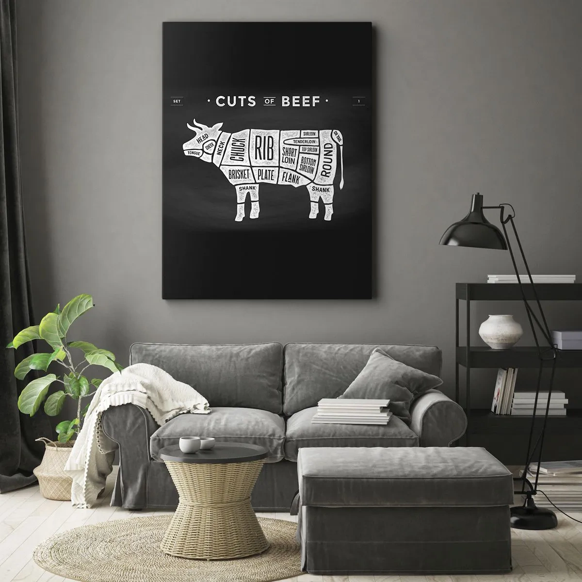 Obraz na płótnie - Elementarz masarza - 55x100 cm