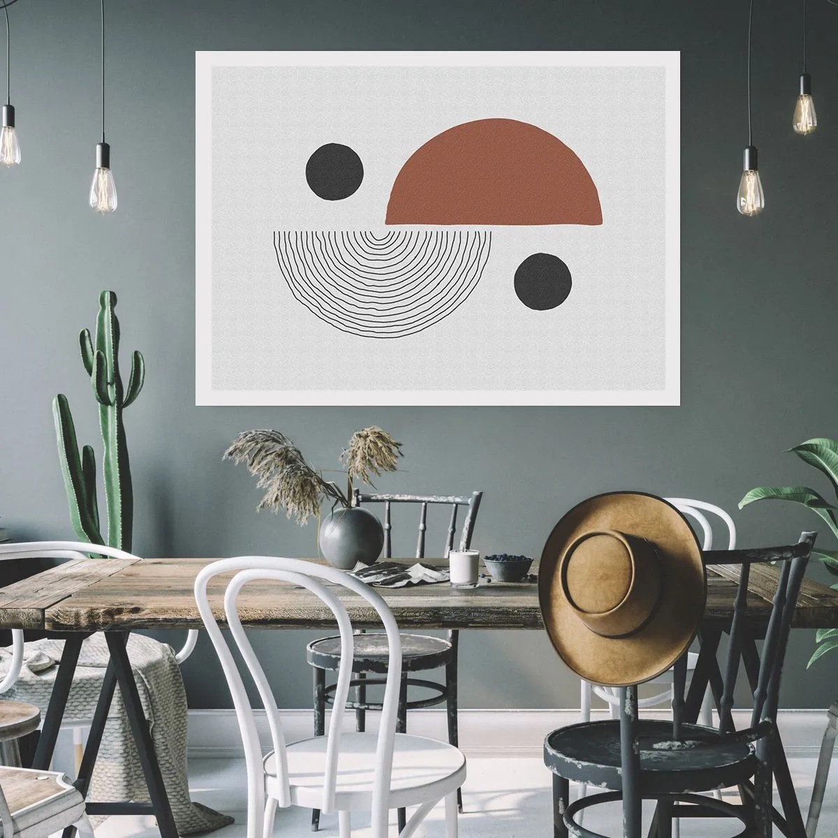 Plakat - Geometryczne kształty w odcieniach brązu i czerni - 100x70cm - Doskonałość koła - Nowoczesna dekoracja ścienna do salonu i sypialni ARTTOR