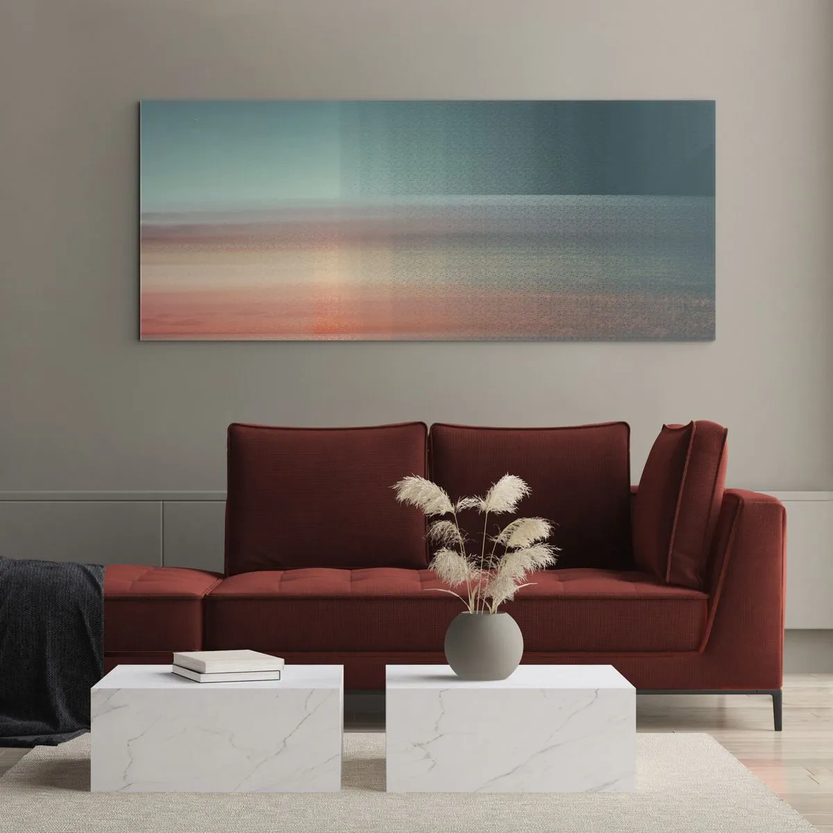 Obraz na szkle - Abstrakcja: fale światła - 100x40 cm