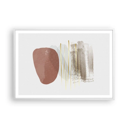 Plakat w białej ramie - Abstrakcyjna kolumnada - 100x70 cm