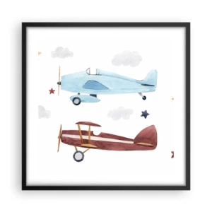 Plakat w czarnej ramie - Panie pilocie, czekamy! - 50x50 cm