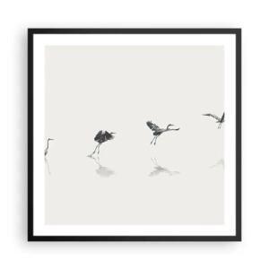 Plakat w czarnej ramie - Cztery proste kroki - 60x60 cm
