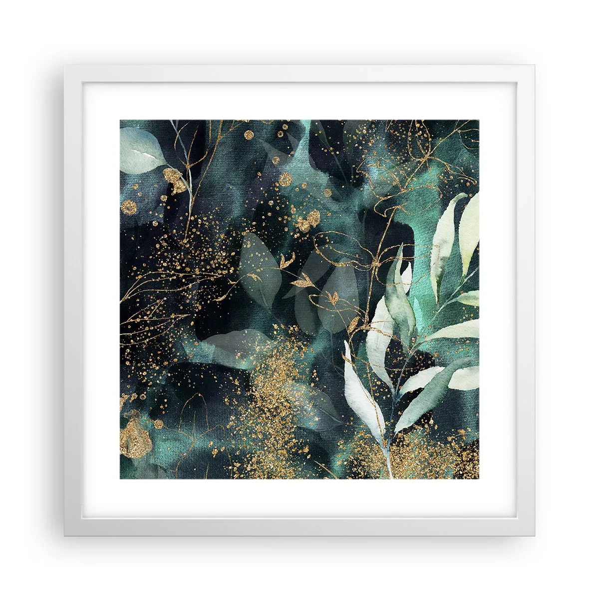 Plakat w białej ramie - Zaczarowany ogród - 40x40 cm