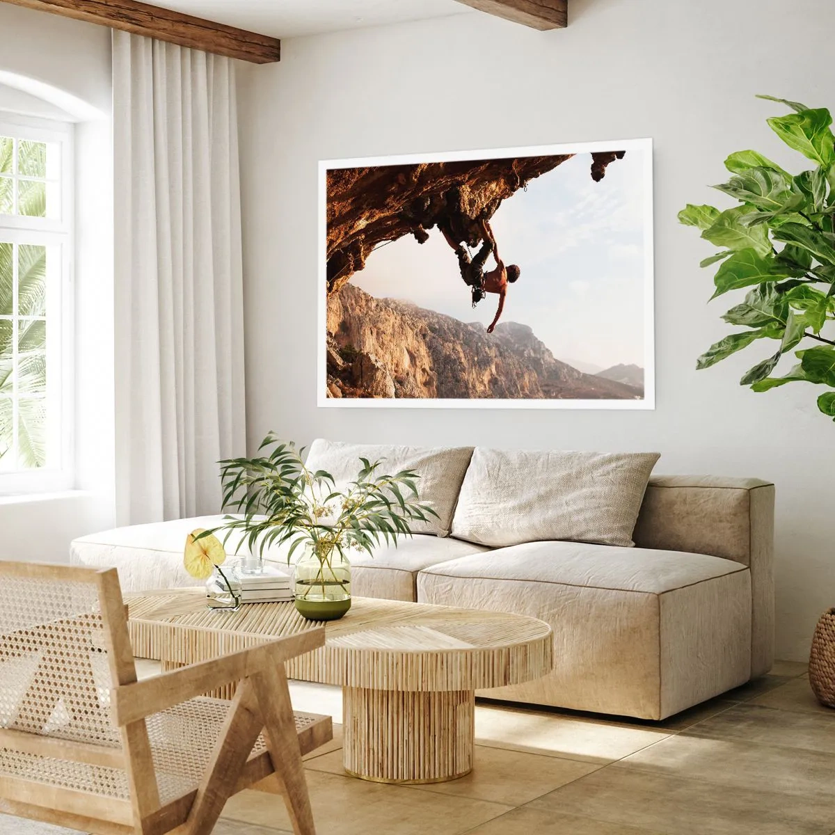 Plakat - Świat skurczony w garści na obrywie głazu - 40x30 cm