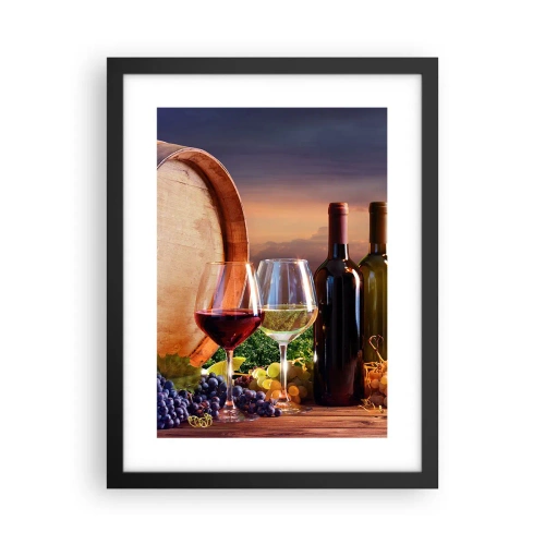 Plakat w czarnej ramie - Tu życie ma smak - 30x40 cm
