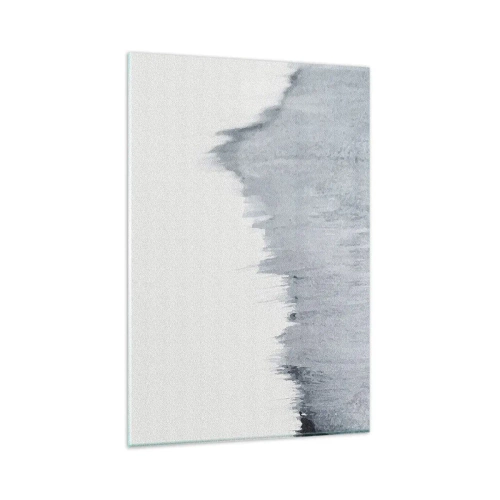 Obraz na szkle - Abstrakcyjna szara kompozycja w minimalistycznym stylu - 80x120cm - Tajemniczy zapis - Nowoczesna dekoracja ścienna do salonu i sypialni ARTTOR