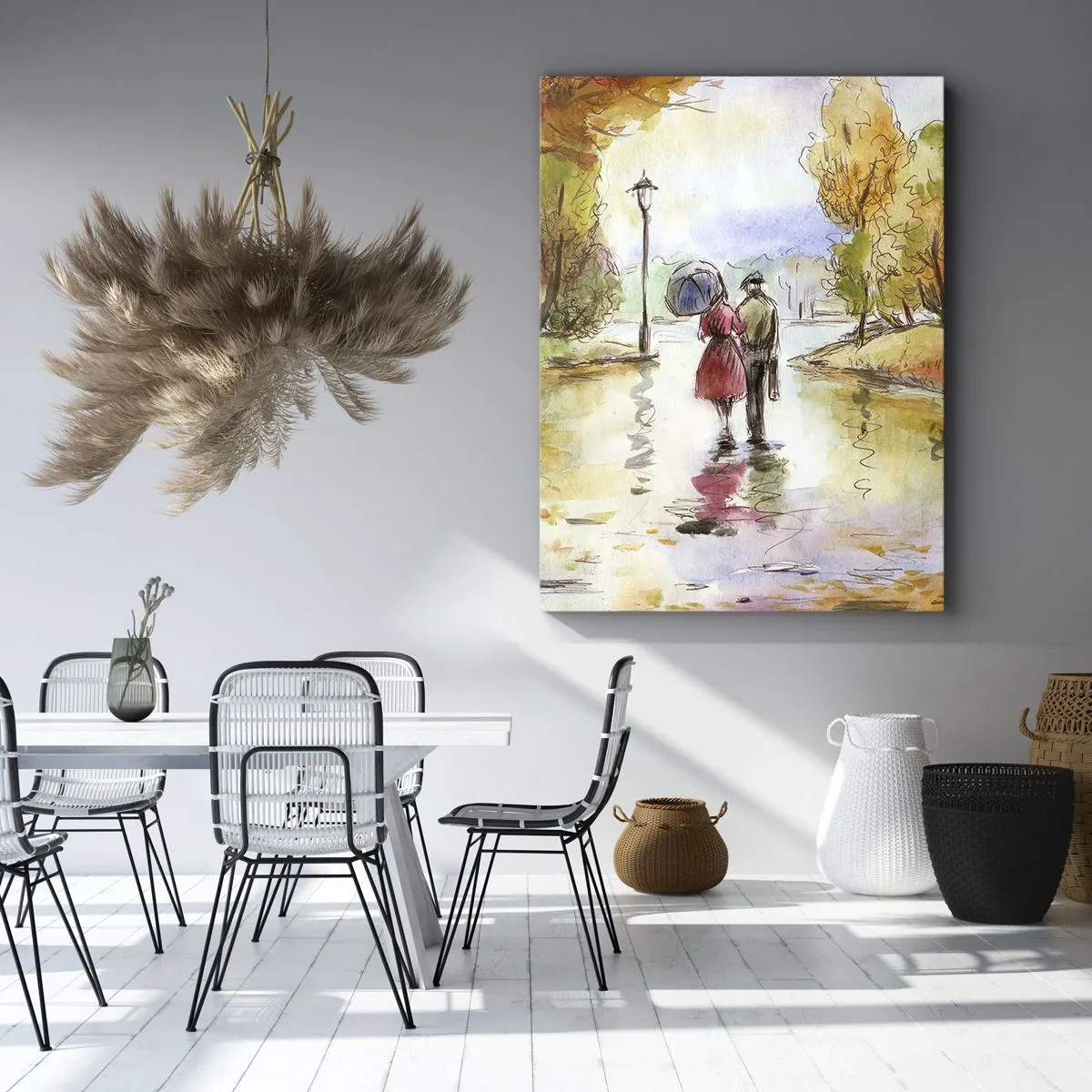 Obraz na płótnie - Romantyczna jesień w parku - 55x100 cm