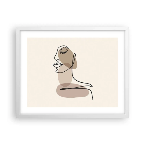 Plakat w białej ramie - Pewna linia piękna - 50x40 cm