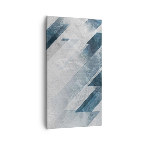 Obraz na płótnie - Kompozycja przestrzenna – ruch szarości - 55x100 cm