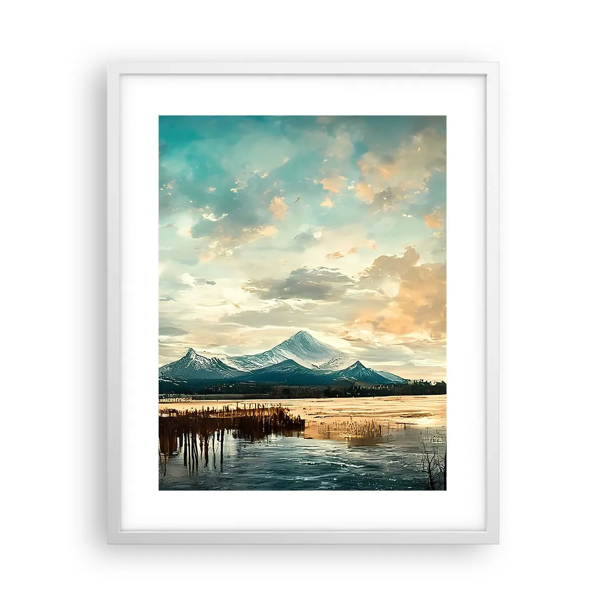 Plakat w białej ramie - Pod opieką nieba - 40x50 cm