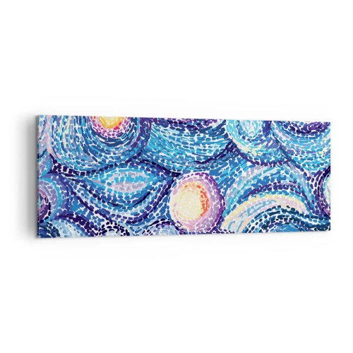 Obraz na płótnie - Artystyczna interpretacja gwiaździstego nieba w stylu van Gogha - 140x50cm - Z obrazu van Gogha - Nowoczesna dekoracja ścienna do salonu i sypialni ARTTOR