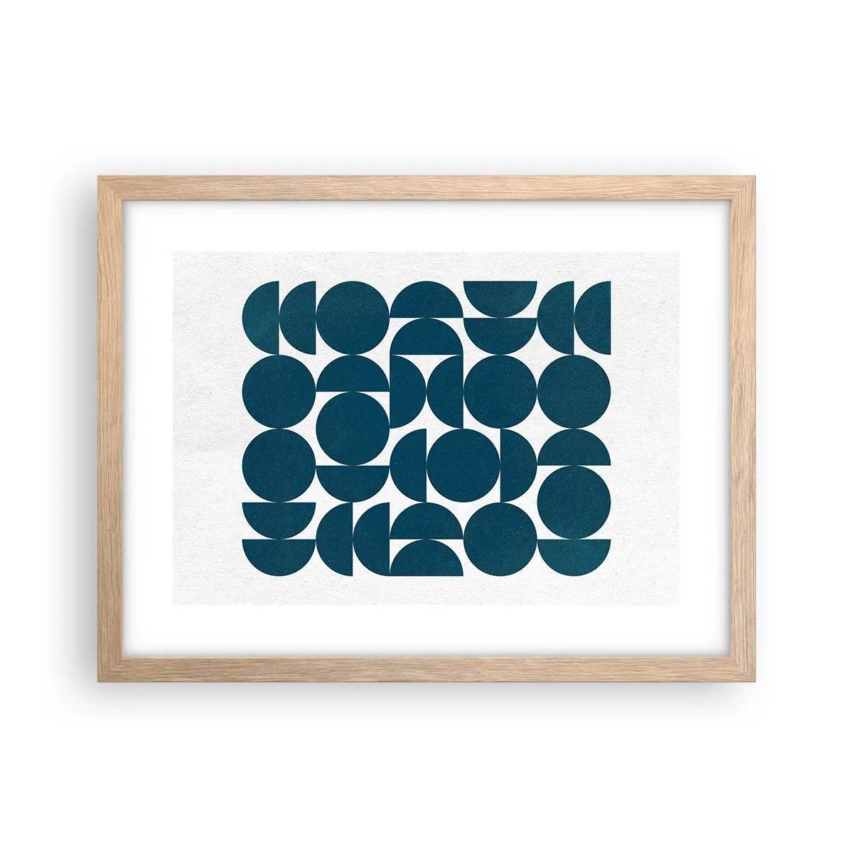 Plakat w ramie jasny dąb - Koła i półkola - 40x30 cm