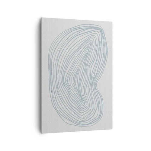 Obraz na płótnie - Abstrakcyjny motyw fal w delikatnym błękicie - 70x100cm - Uśmiech kropli - Nowoczesna dekoracja ścienna do salonu i sypialni ARTTOR