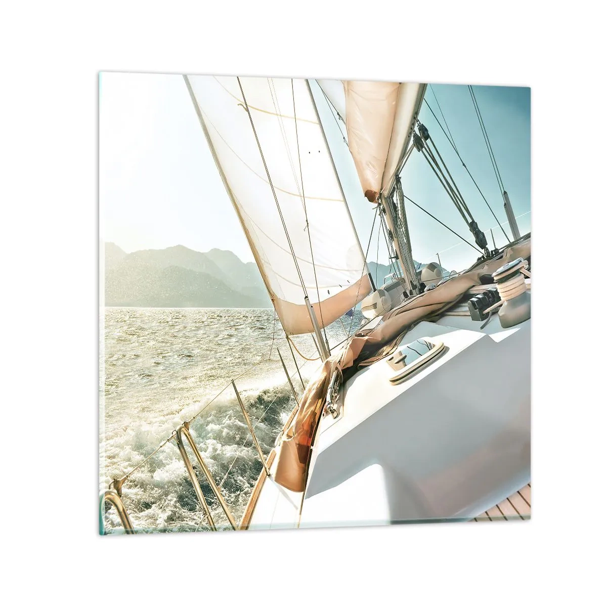 Obraz na szkle - Pod pełnymi żaglami - 30x30 cm