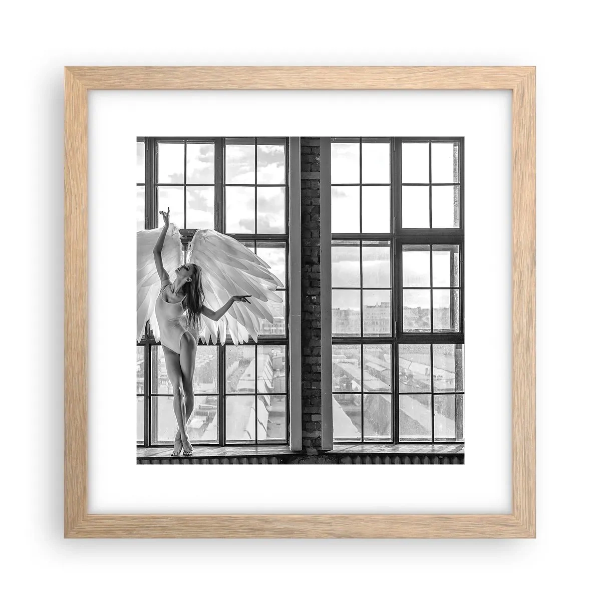 Plakat w ramie jasny dąb - Miasto aniołów? - 30x30 cm