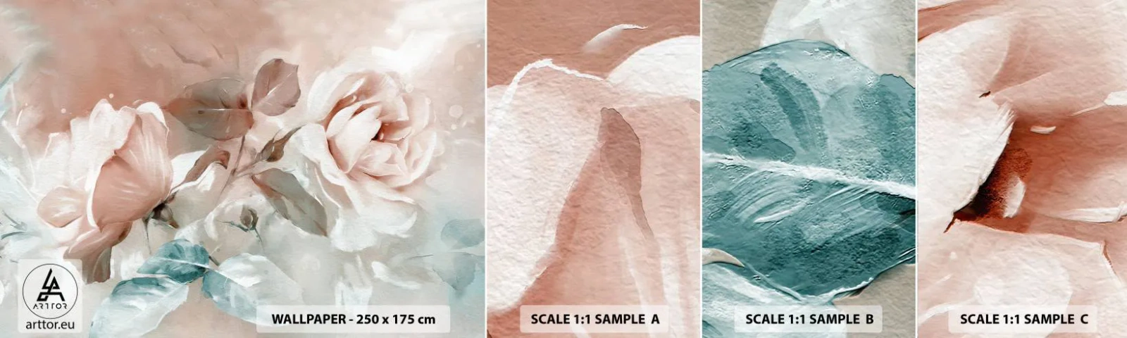 Fototapeta Próbka Samoprzylepna Deluxe Sticker - Duch romantyzmu - Kwiaty, Romantyczny, Róże - 100x30 cm