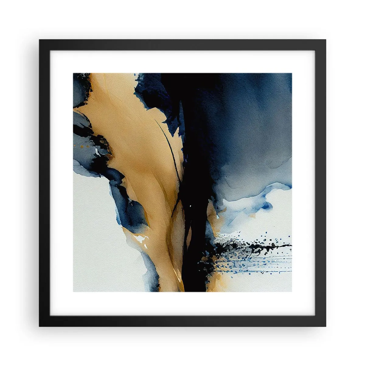 Plakat w czarnej ramie - Za zasłoną - 40x40 cm