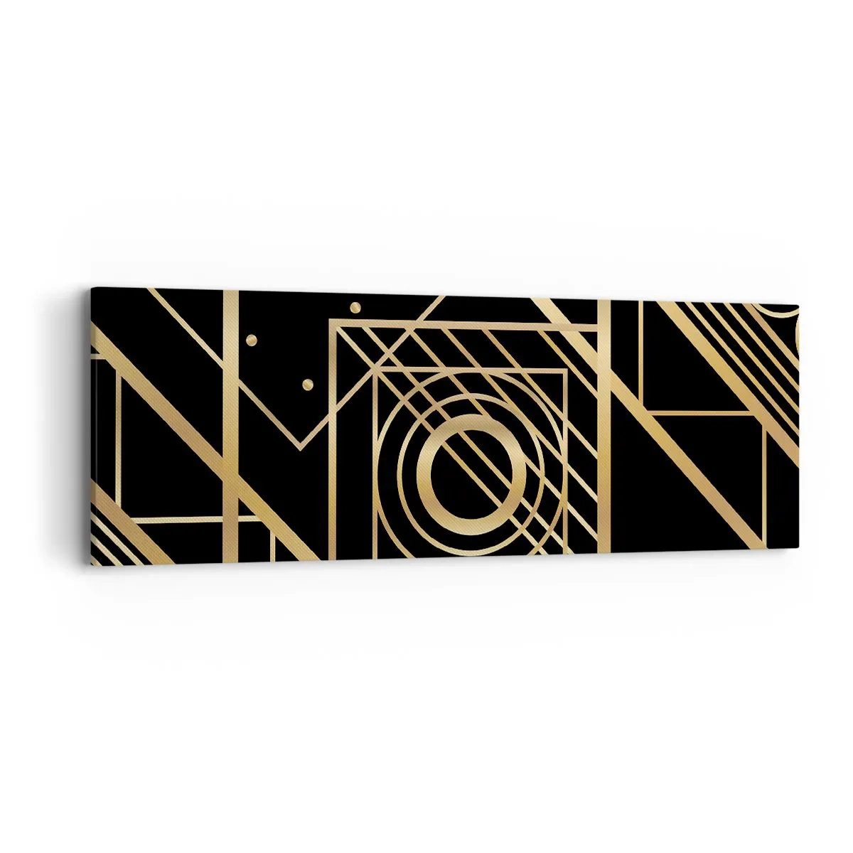 Obraz na płótnie - Złota geometria - 90x30 cm