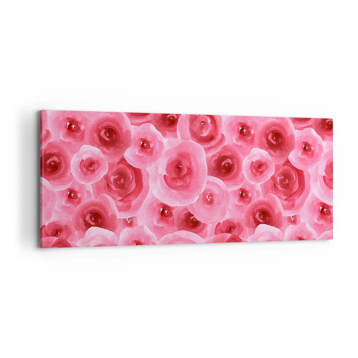 Obraz na płótnie - Delikatne róże w pastelowych odcieniach różu - 120x50cm - Róże na dole i na górze - Nowoczesna dekoracja ścienna do salonu i sypialni ARTTOR