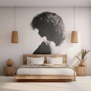 Fototapeta Standard Eco - Sylwetka kobiety w kontrastowym świetle - 100x70cm - Jak kwiat na smukłej łodydze - Nowoczesna dekoracja ścienna do salonu i sypialni ARTTOR