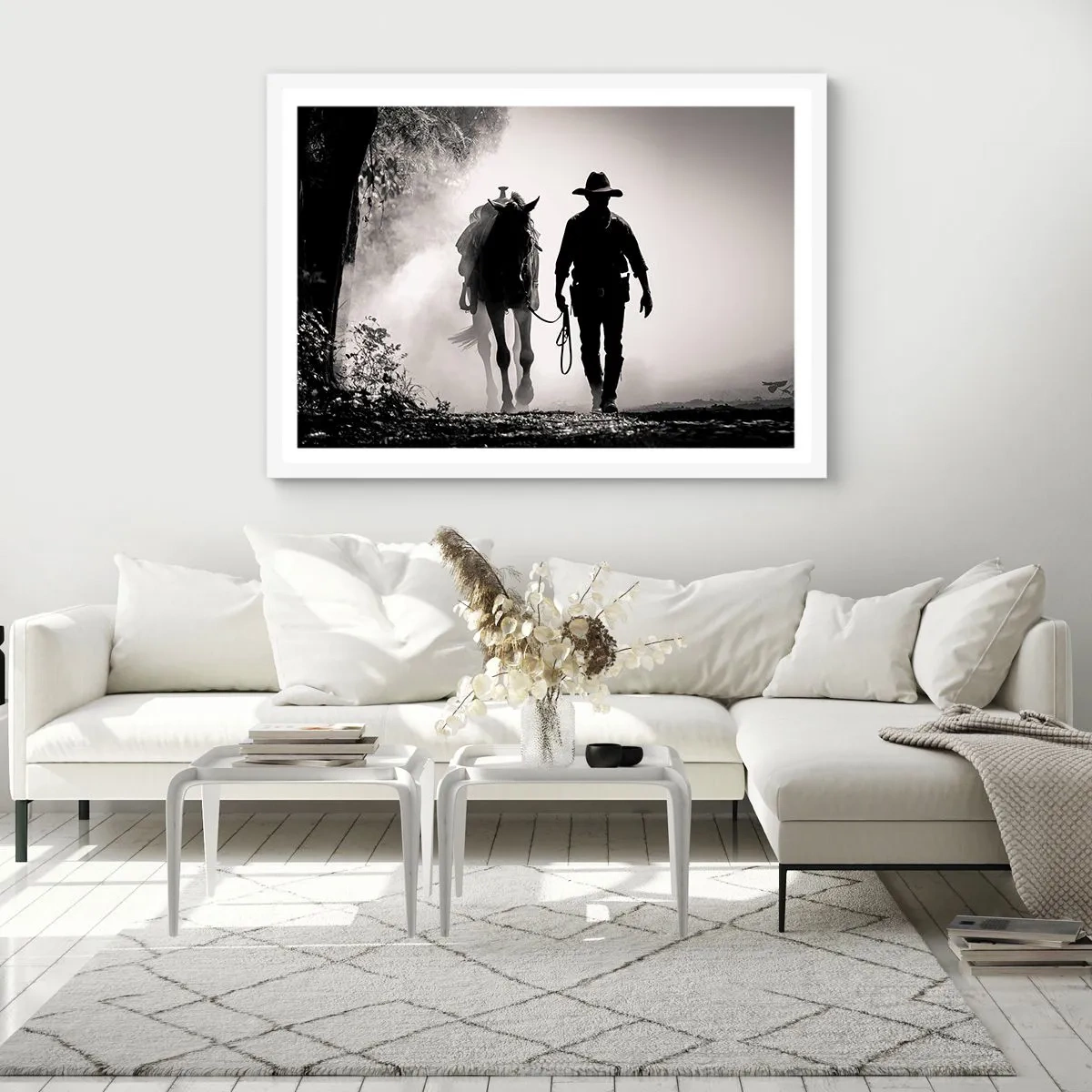 Plakat w białej ramie - Teksański poranek - 70x50 cm