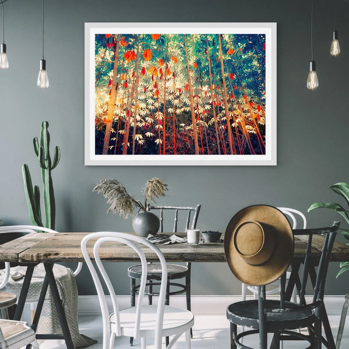 Plakat w białej ramie - Tajemne życie liści - 50x40 cm