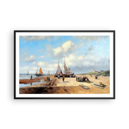 Plakat w czarnej ramie - Po udanym połowie - 91x61 cm