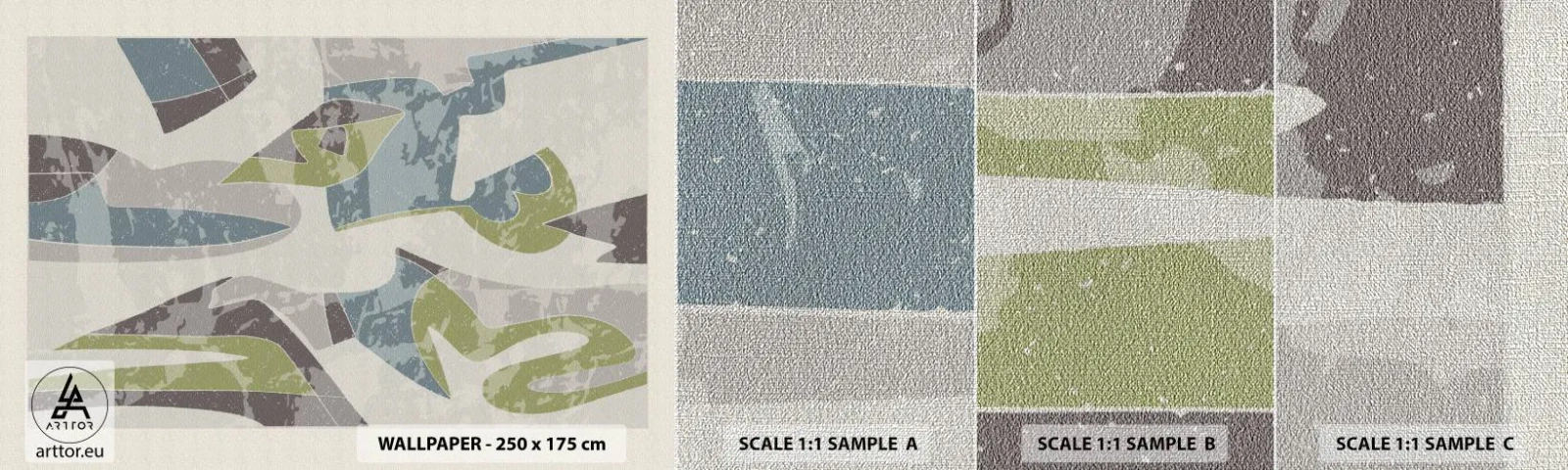 Fototapeta Próbka Premium Canvas - Kompozycja za szybą - Kształty, Abstrakcja, Pastelowe - 100x30 cm