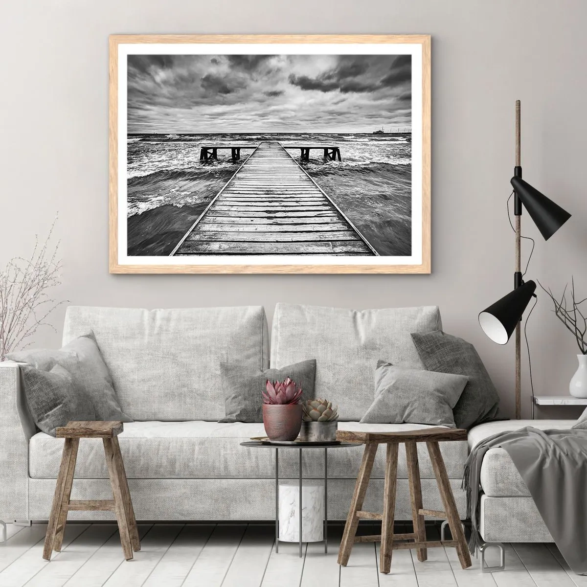 Plakat w ramie jasny dąb - Czekam na wiatr, co rozgoni… - 91x61 cm