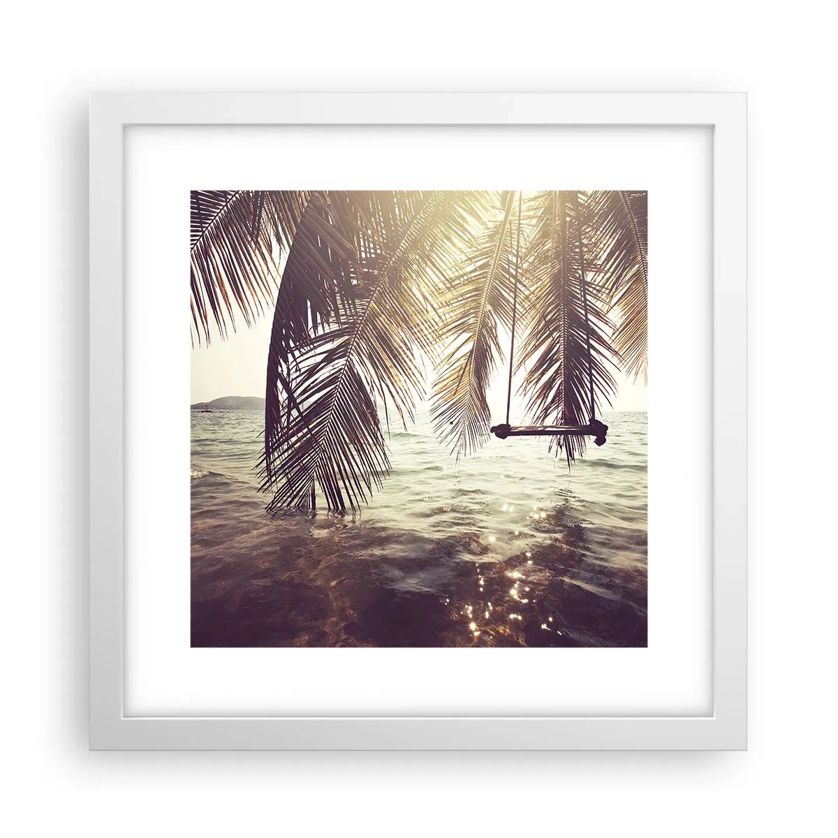 Plakat w białej ramie - Można bujać w obłokach do woli - 30x30 cm