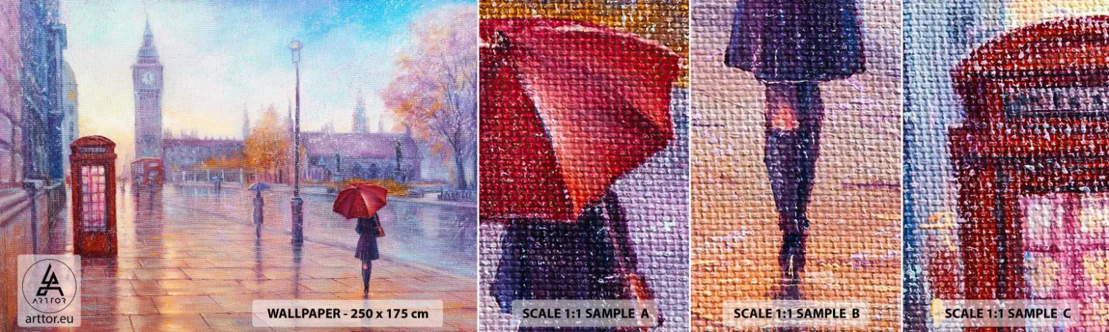 Fototapeta Próbka Samoprzylepna Deluxe Sticker - Londyński jesienny dzień - Miasto, Londyn, Architektura - 100x30 cm