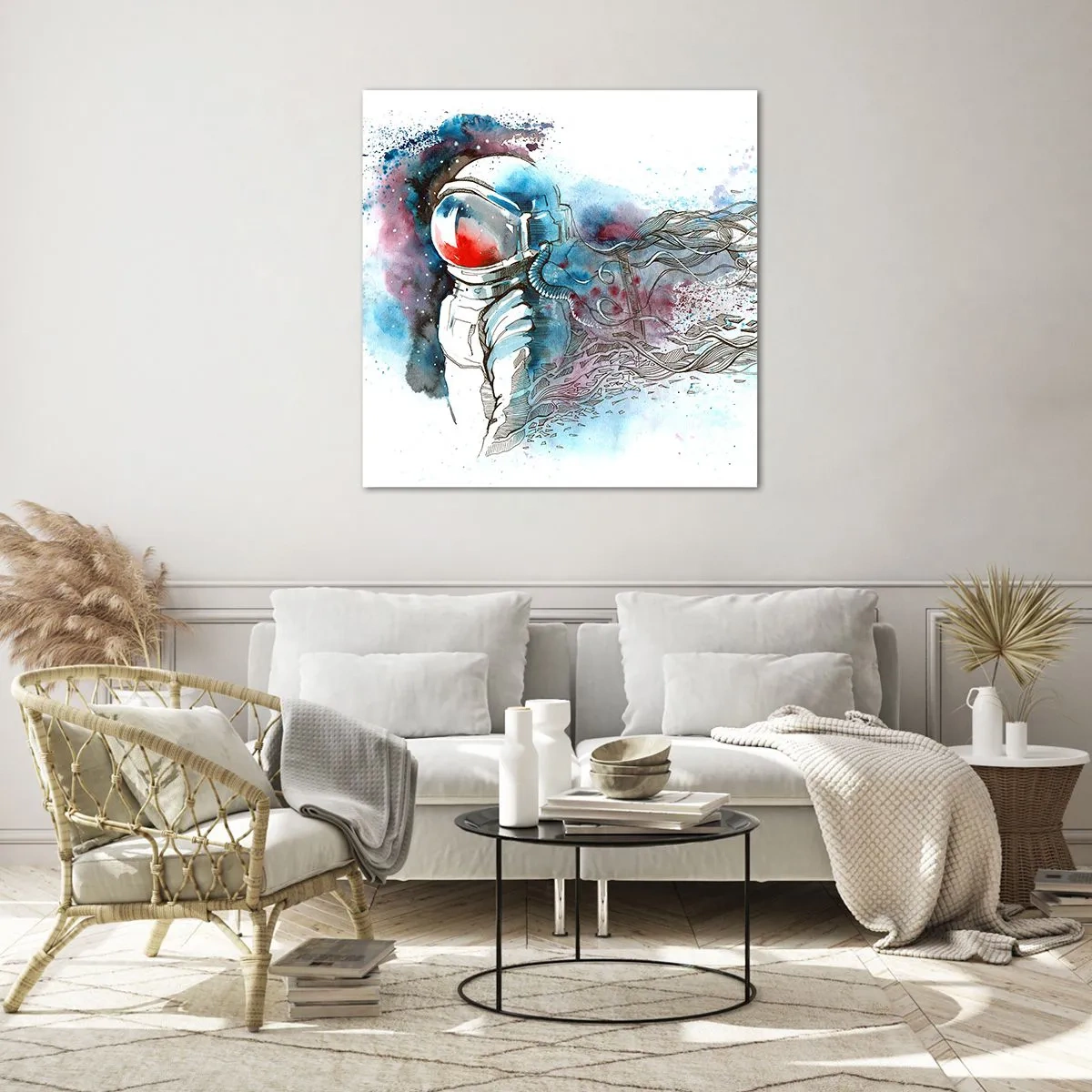Obraz na szkle - Sam na sam z kosmosem - 70x70 cm