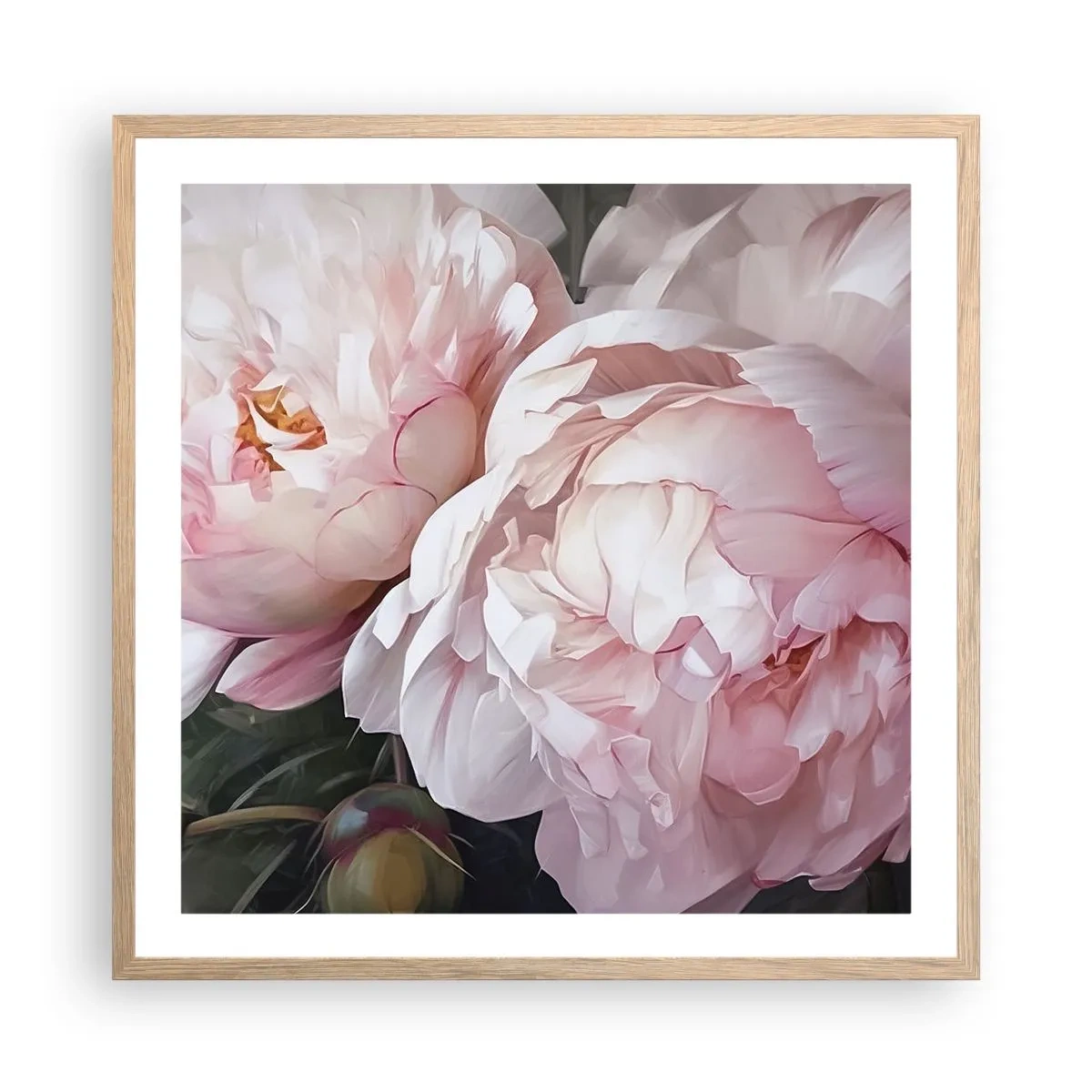 Plakat w ramie jasny dąb - Zatrzymane w rozkwicie - 60x60 cm