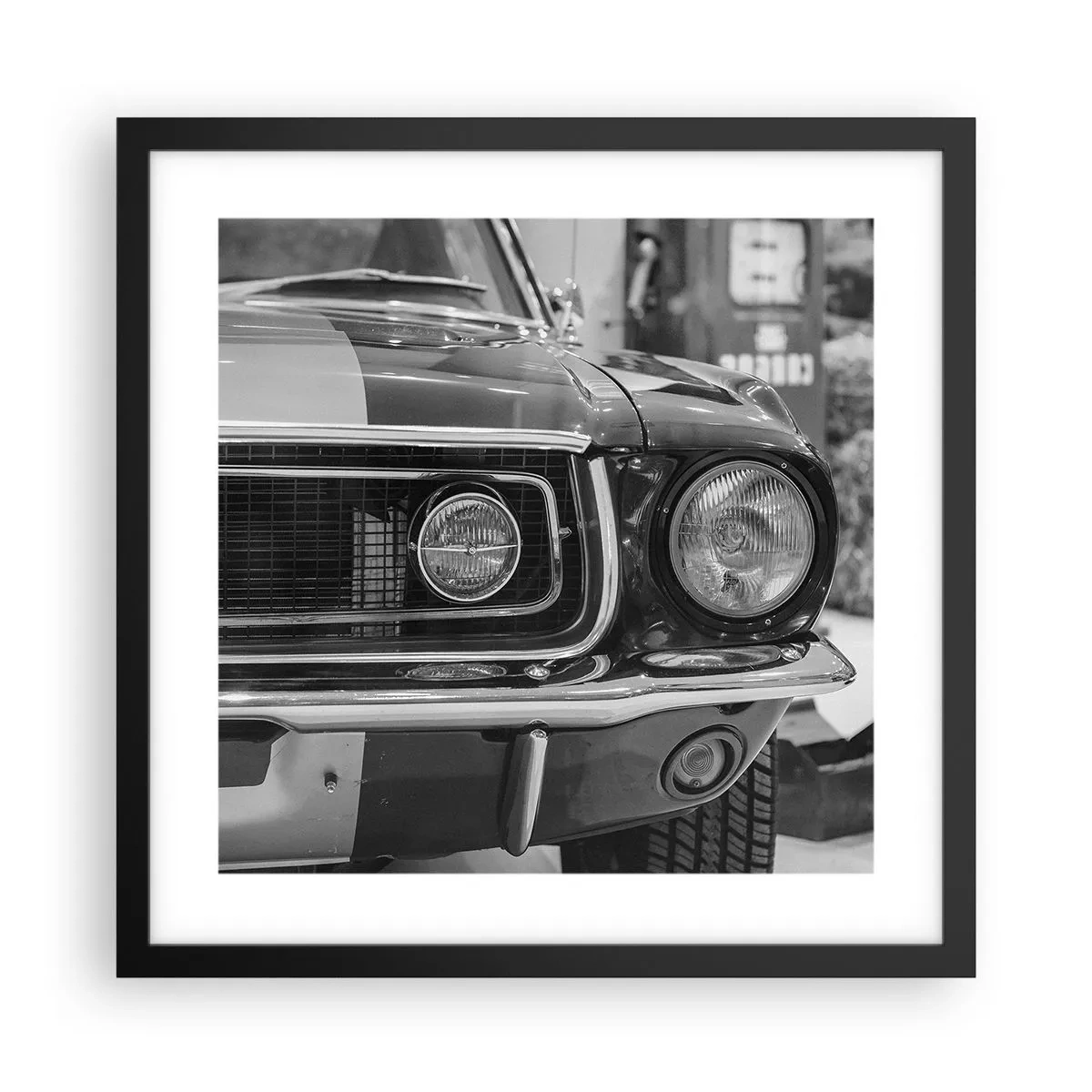 Plakat w czarnej ramie - Ostra jazda - 40x40 cm