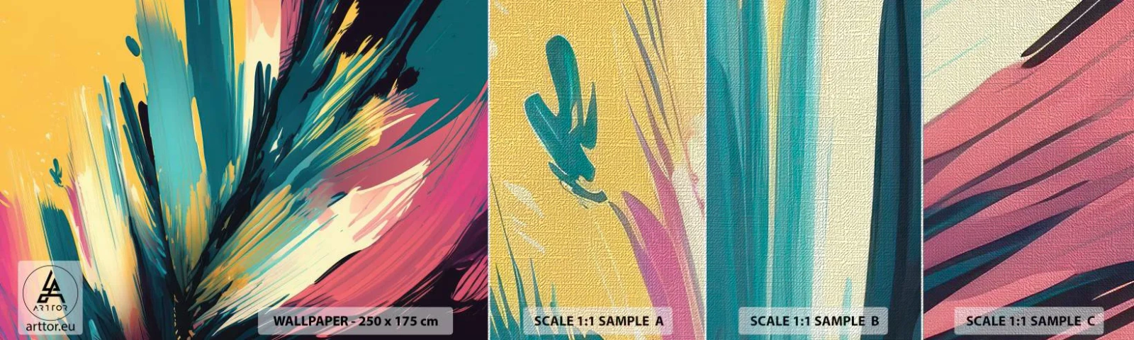 Fototapeta Próbka Premium Canvas - Kompozycja – eksplozja radości - Abstrakcjonizm, Sztuka, Nowoczesna - 100x30 cm