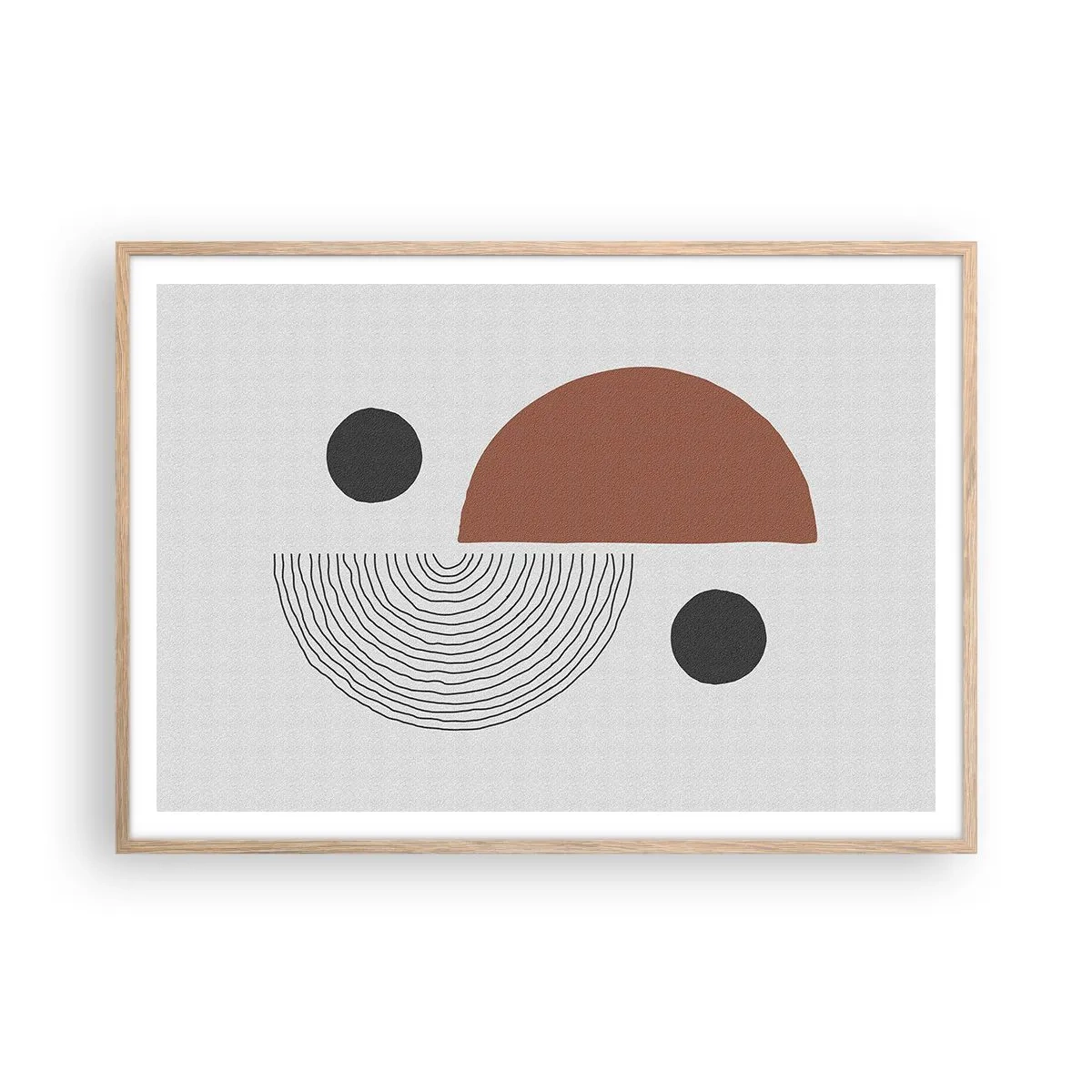 Plakat w ramie jasny dąb - Doskonałość koła - 100x70 cm