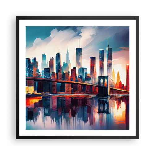 Plakat w czarnej ramie - Zjawiskowy Nowy Jork - 60x60 cm