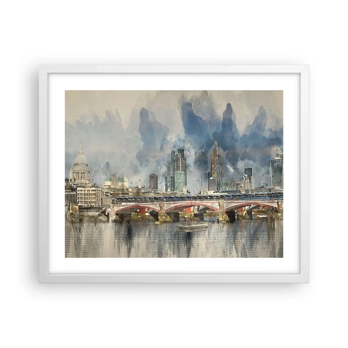 Plakat w białej ramie - Londyn w całej okazałości - 50x40 cm
