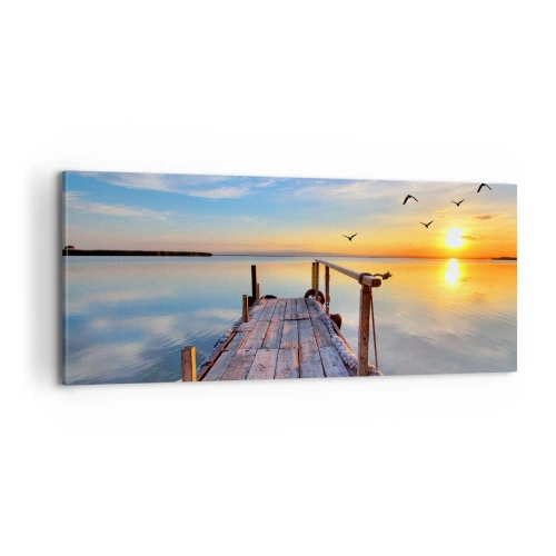 Obraz na płótnie - Iść przed siebie ku słońcu - 100x40 cm