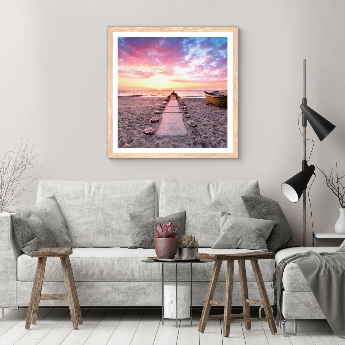 Plakat w ramie jasny dąb - Chwila głębokiego przeżycia - 40x40 cm