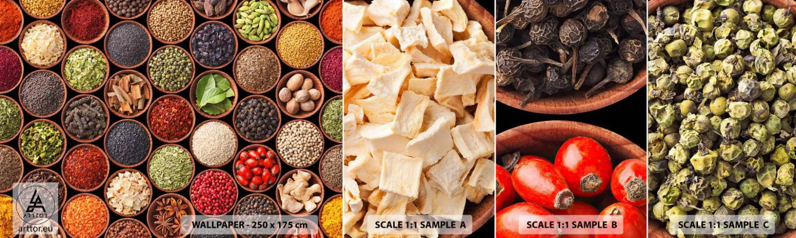 Fototapeta Próbka Standard Eco - Wszystkie smaki świata - Gastronomia, Przyprawy, Suszone Zioła - 100x30 cm