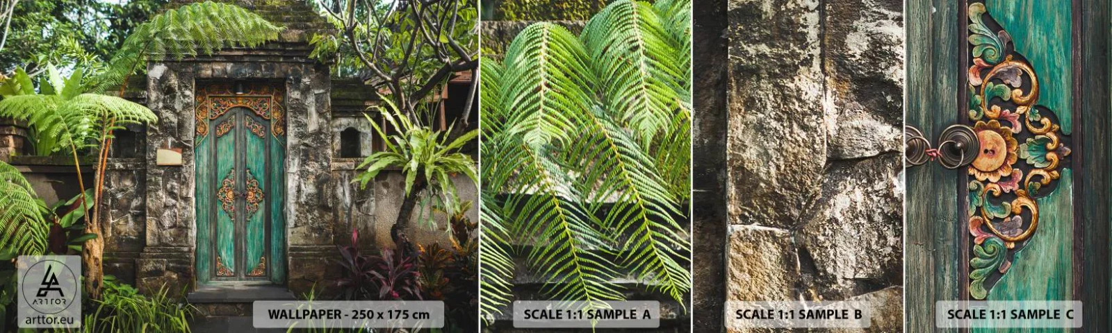 Fototapeta Próbka Standard Eco - Drzwi do egzotycznego świata - Drzwi Z Ornamentem, Architektura, Tajemnica - 100x30 cm