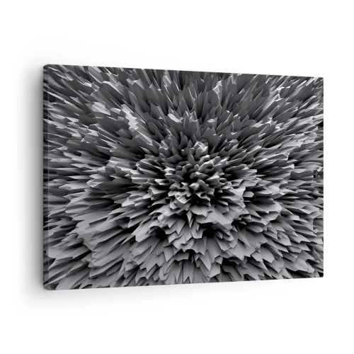 Obraz na płótnie - Abstrakcyjna struktura w odcieniach szarości - 70x50cm - Już ostrzej się nie da - Nowoczesna dekoracja ścienna do salonu i sypialni ARTTOR