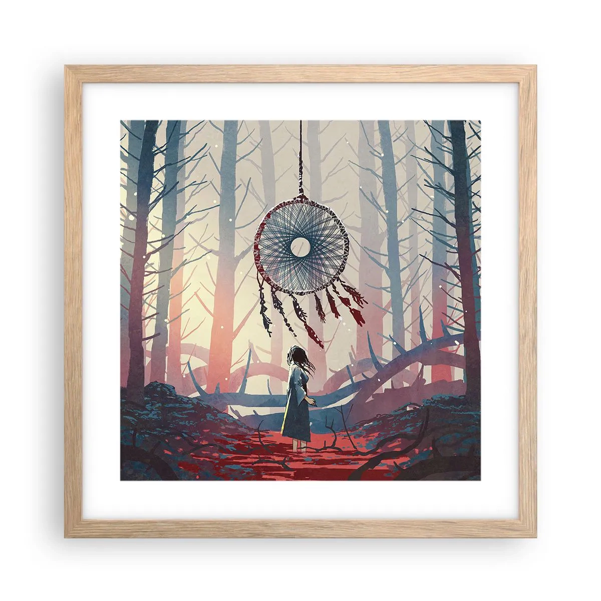 Plakat w ramie jasny dąb - Tajemny rytuał szczęścia - 40x40 cm