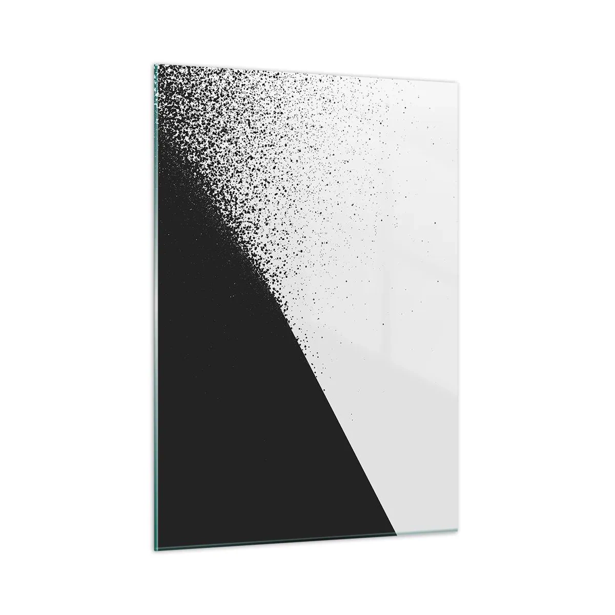 Obraz na szkle - Minimalistyczna kompozycja w czerni i bieli z efektem rozpadu - 50x70cm - Coraz szybciej, coraz więcej - Nowoczesna dekoracja ścienna do salonu, kuchni i sypialni ARTTOR