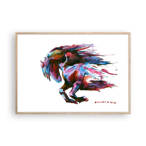 Plakat w ramie jasny dąb - W uniesieniu - 100x70 cm