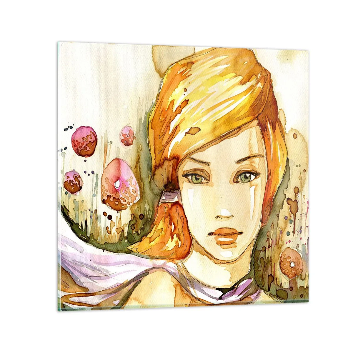Obraz na szkle - Szmaragdowe spojrzenie, co ucisza gniew - 70x70 cm