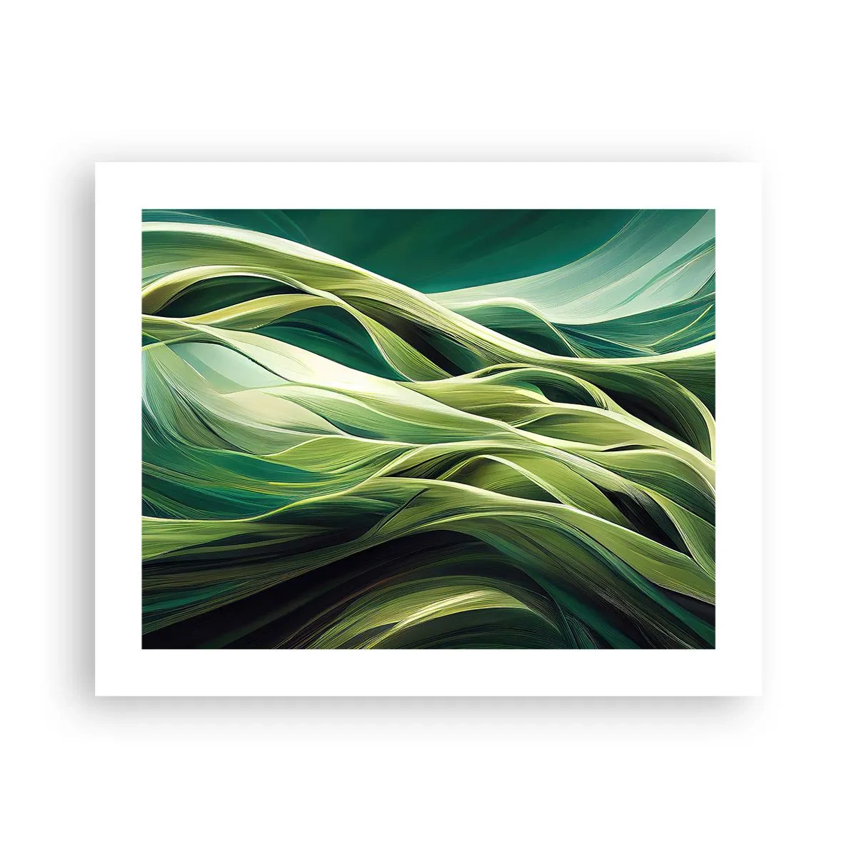 Plakat - Abstrakcyjna gra w zielone - 50x40 cm